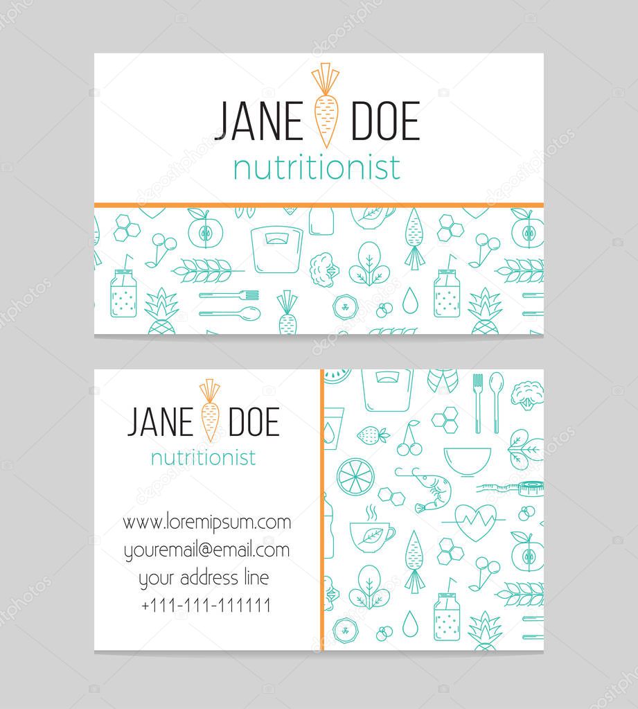 Dietitian or Nutritionist business card template
