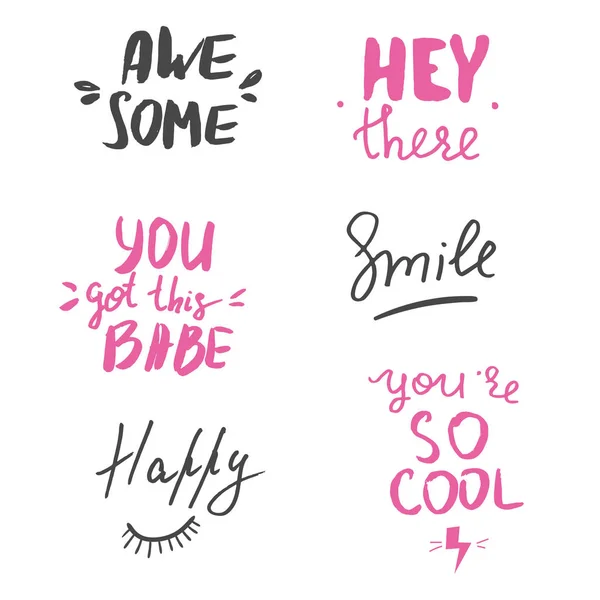 Set of hand lettered inspirational andd motivational quotes.