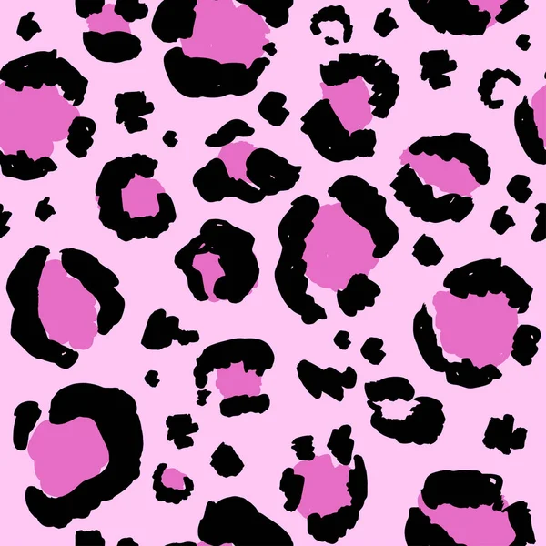 Pink color leopard pattern. Animalistic print — Stock Vector