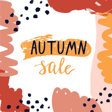 Soyut vuruşile Sonbahar satış poster şablonu