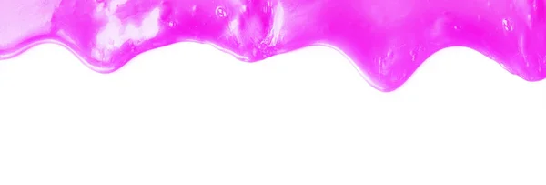 Frame with neon purple substance flowing down — Stock Photo, Image