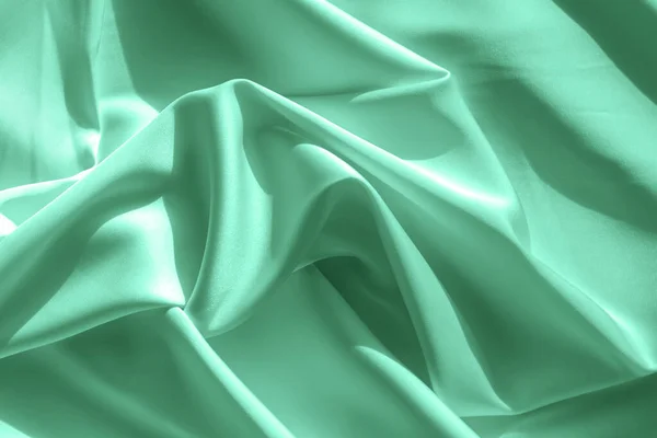 Seide Textur in modernen trendigen Mintfarben getönt — Stockfoto