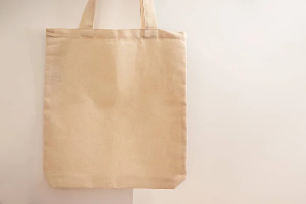 白色的生态购物袋的模型 空白购物袋与复制空间 Canvas Tote包 — 图库照片
