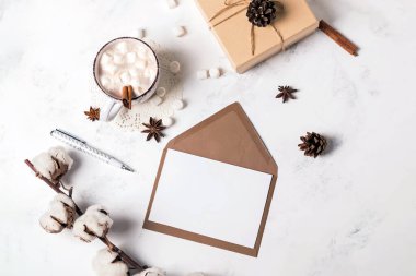 Tebrik kartı maketi, üst görünüm.