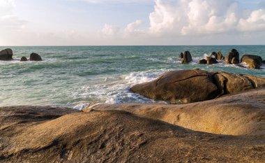 rock formations on Koh Samuis south coast, known as Grandpa and Grandma look, respectively, like male and female genitalia. Thailand clipart