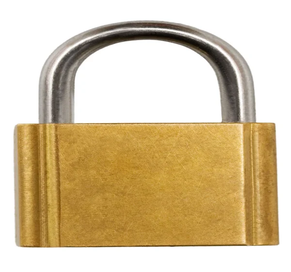 Padlock Copper Bronze Isolated White Background — Stock Photo, Image