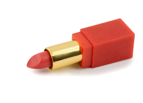 Roter Lippenstift Nahaufnahme Isoliert Auf Weißem Hintergrund — Stockfoto