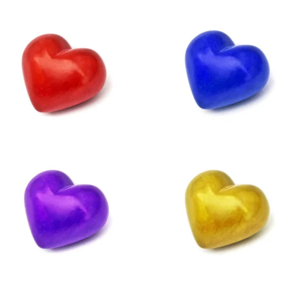 Valentine Srdce Simbol Červené Zlaté Srdce Zdravotní Péče Nastavte Láska — Stock fotografie