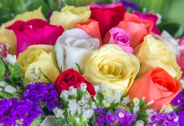 Blumenstrauß Natur Hintergrund Strauß Von Geschenk Blumen — Stockfoto