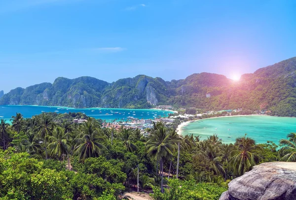 Panorama Bay Andaman Mar Phuket Sol Viagem Tropical Krabi Sul — Fotografia de Stock