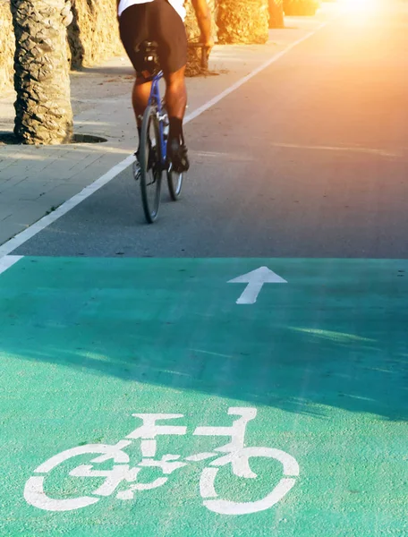 Escenas Primavera Puesta Del Sol Montar Bicicleta Corredor — Foto de Stock