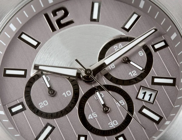 Silver Klocka Kronometer Backgtound — Stockfoto