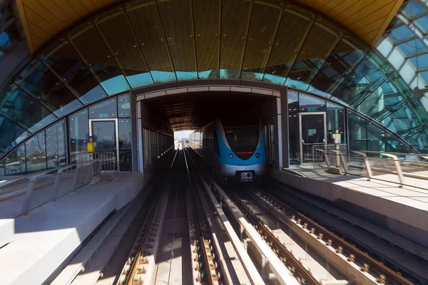 Dubai Metro Lijn Station Bouw Stedelijke Metro Netwerksystemen — Stockfoto