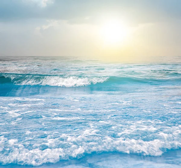 Sunrise Seascape Med Bred Horisont Över Himlen Och Havet Summertime — Stockfoto