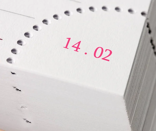 Februar Valentinstag Konzept Tagebuch Papierseite Erinnerung — Stockfoto