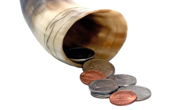 Monetära Cent Horn Isolerad Vit Bakgrund — Stockfoto