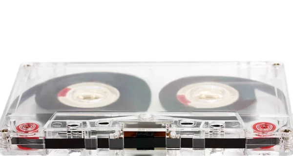 复古录音带顶部复古媒体设备隔离在白色背景 — 图库照片