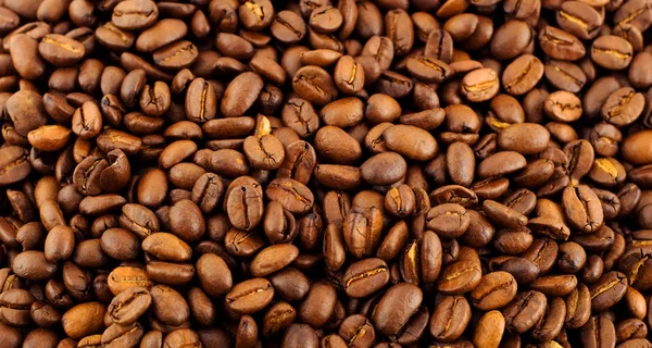 Roasted Coffee Fried Beans Background — Stockfoto