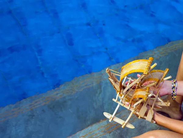 Barco Pesca Tradicional Vela Del Recuerdo Sri Lanka Bluewater Vela — Foto de Stock