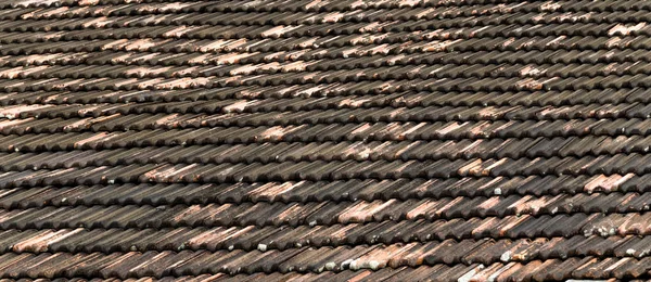 Clay Roof Old Tiles Ceramic Background Exterior — Stock Photo, Image