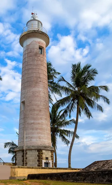 Galle Leuchtturm Pointe Galle Beleuchtet Einen Leuchtturm Land Galle Sri — Stockfoto