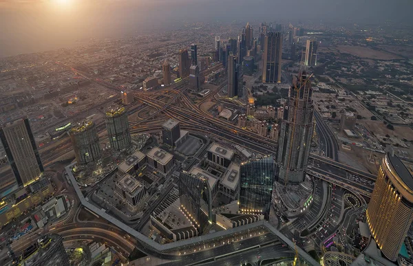 Aerial View Downtown Hotel Famous Skyline Dubai Business Skyscrapers Luxury — Stock Photo, Image