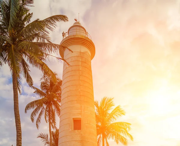 Lighthouse Galle Fort Cast Sun Tower Cylindrical Tower Balcony Lantern — Stock Photo, Image
