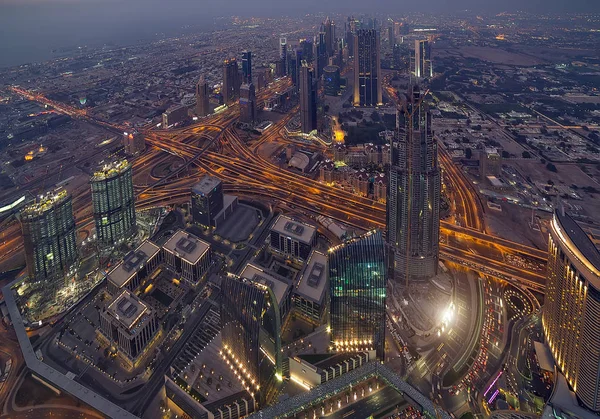 Вид Воздуха Центр Города Знаменитый Панорамный Вид Бизнес Небоскребы Дубая — стоковое фото