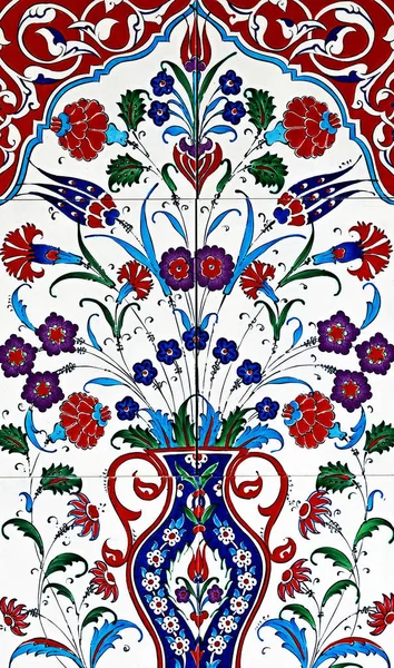 Patchwork Bezszwowe Dachówka Kwiat Ozdobnych Vintage Osmańskiego Kwiatowe Wzory Płytek — Zdjęcie stockowe