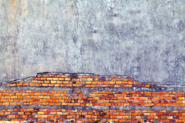 Kırmızı blok tuğla duvar boş eski doku