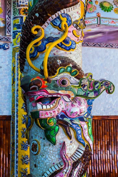 Dragon Color Statue Stucco Arts Sculpture Mosaic Ceramic Tile — Stock Photo, Image