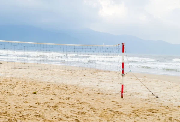 Voleybol Net Sistem Taşınabilir Açık Spor Yaz Plaj Voleybol Oynarken — Stok fotoğraf