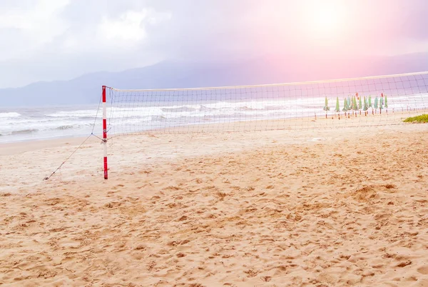 Volleyball Net System Portable Outdoor Sport Summer Beach Volleyball Playing — Stock Photo, Image