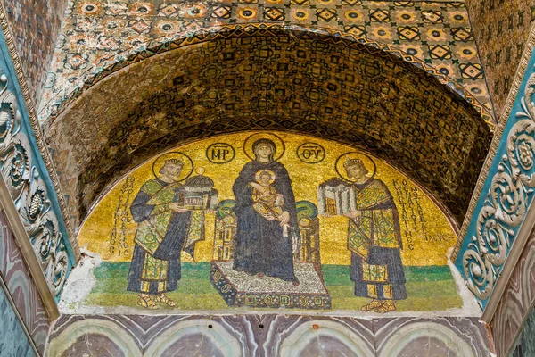 Istanbul May 2014 Christian Mosaic Icon Cathedral Mosque Hagia Sofia — Stock Photo, Image