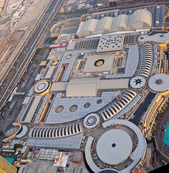 Vista Superior Sobre Dubai Baixa Dubai Mall Arquitetura Edifício Emirados — Fotografia de Stock