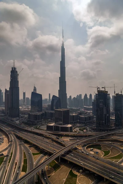 Dubai Emiratos Árabes Unidos Enero 2016 Rascacielos Vista Aérea Panorámica — Foto de Stock