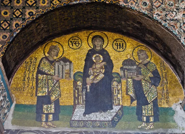 Istanbul May 2014 Christian Mosaic Icon Cathedral Mosque Hagia Sofia — Stock Photo, Image