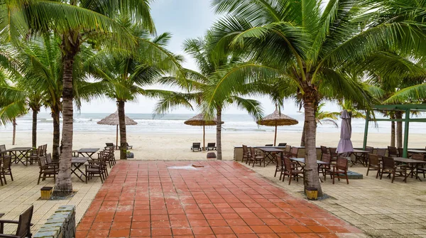 Playa Verano Con Nubes Horizonte Danang Palmeras Coco China Beach —  Fotos de Stock