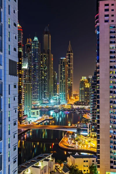 Dubai Marina paysage urbain EAU nuit ville — Photo