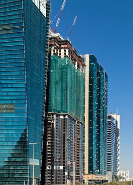City gökdelen görünümü Cityscape Dubai, Birleşik Arap Emirlikleri.