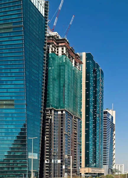 Vista do arranha-céu da cidade Cityscape Dubai, Emirados Árabes Unidos . — Fotografia de Stock