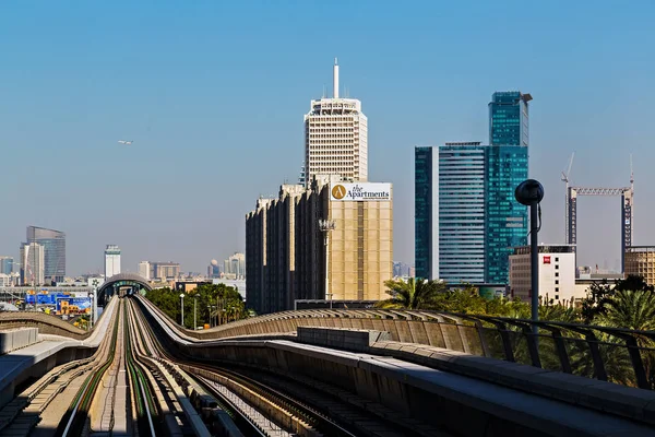 Stadt Wolkenkratzer Ansicht Architektur Stadtbild Dubai, vereinigte Araber — Stockfoto