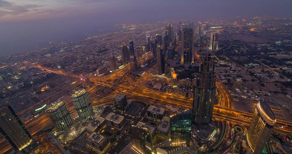 Vista aerea Dubai città Emirati Arabi Uniti panoramica — Foto Stock