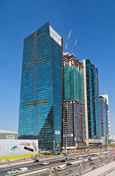 Stadt Wolkenkratzer Ansicht Stadtbild Dubai — Stockfoto