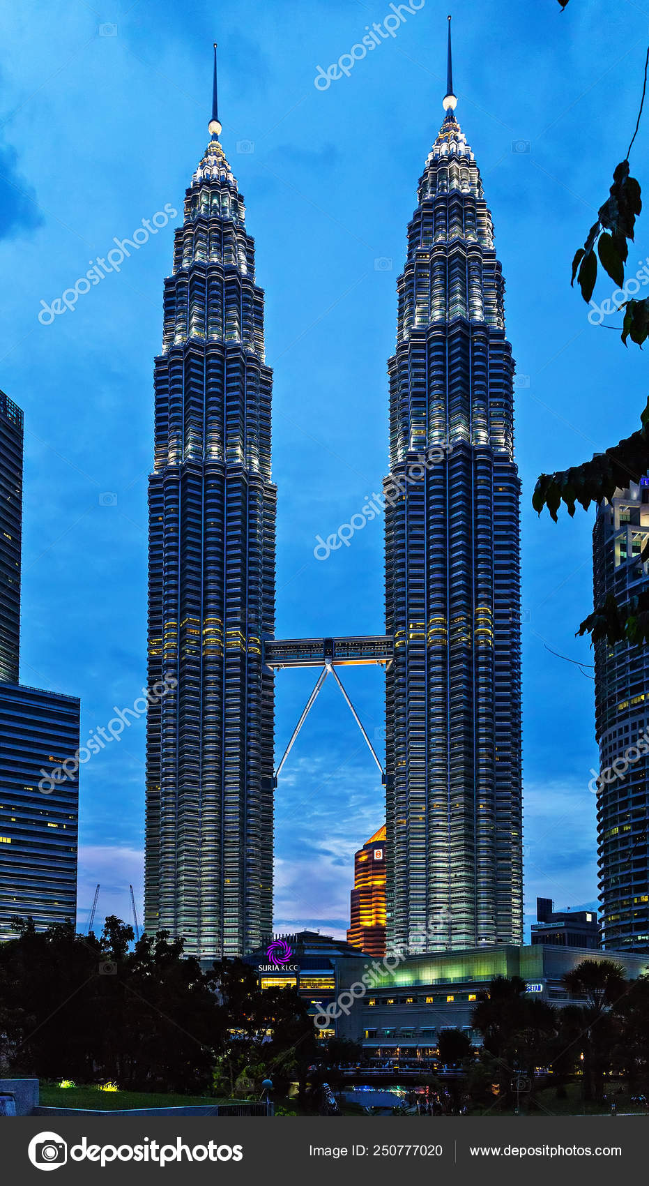 Kuala Lumpur City Downtown Skyline Twin Tower Malaysia Stock