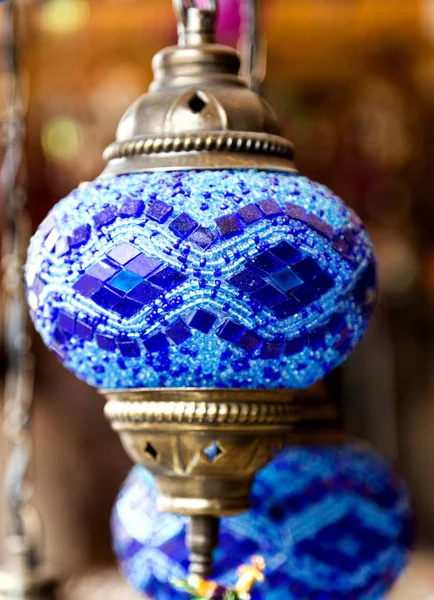 Arabic mosaic lamps on bazaar Ramadan Kareem celebration — Stock Photo, Image