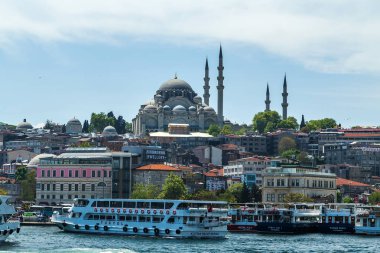 Yolcu feribotu gemi Süleymaniye Camii, Istanbul, Türkiye