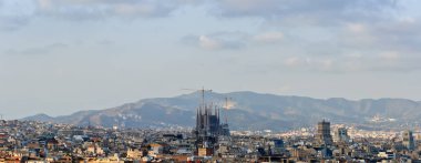 Sagrada Familia Ispanya Barcelona Panorama Görünümü