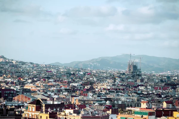 Aerial view over the capital of architectures in Barcelona, Spai — Stock Photo, Image