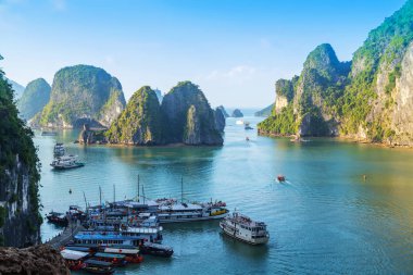 Halong Bay Tour Cruise Discover Rock adaları muhteşem limesto